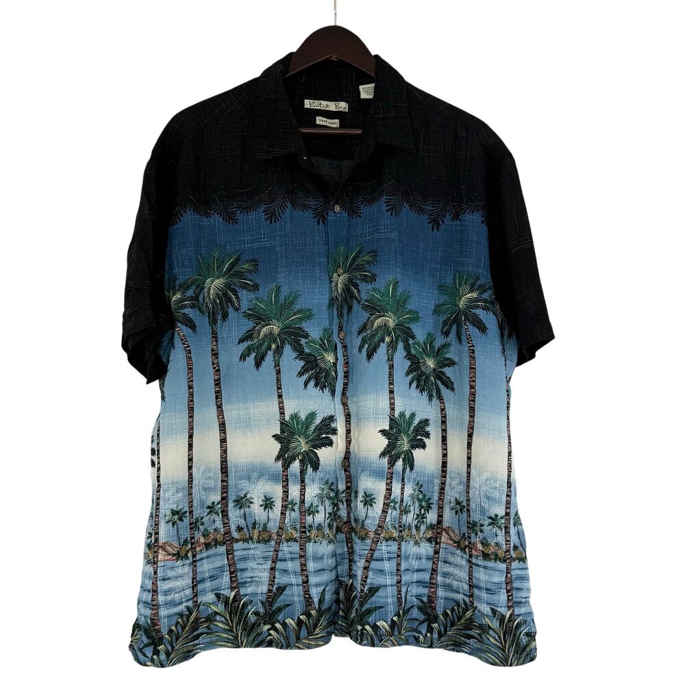 Batik Bay Black Blue Palm Hawaiian Shirt XXL